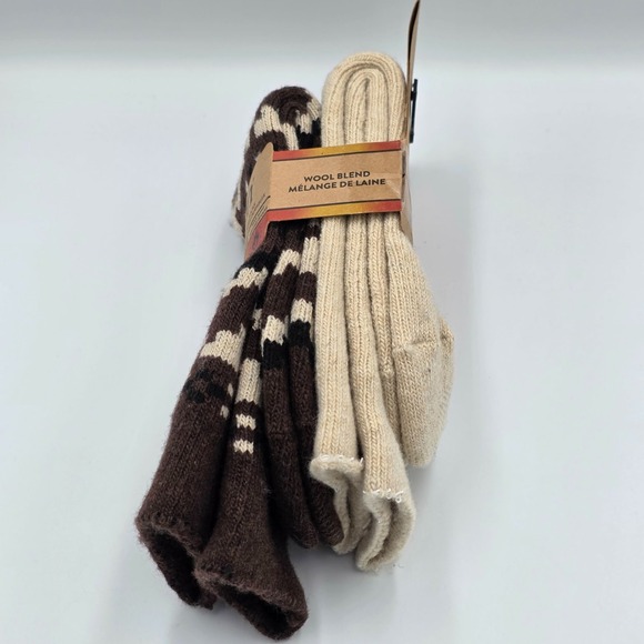 BORN Men Socks Long Lasting Durable WOOL Blend Thermal Full Cushion - Brown - Picture 2 of 4